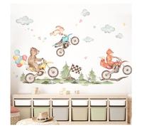 Deko Kinderzimmer DK1043-4 - Juego de adhesivos decorativos para pared, diseño de moto