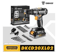 DEKO-taladro inalámbrico de 20V, herramientas eléctricas multifunción para el hogar, destornillador eléctrico recargable de 2 velocidades, batería de litio DKCD20FU-Li S3