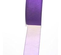 Deko und Band 53736 - Cinta de Organza con Flecos - 38 mm 50 m Col. 84 Lila - 53736 - 38 - 50 - 84