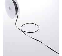 Deko und Band Double de Face satén con Plata Borde - Negro - 3 mm - 50 m - 32103 90 (0,26 €/m)