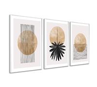 DekoArte - Cuadros Decoración Salón Modernos Abstracto 50x70cm x3 con marco