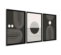 DekoArte - Cuadros decoracion salon modernos nórdico 50x70cm x3 con marco