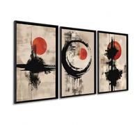 DekoArte - Cuadros decoración salón modernos zen 50x70 cm x3 con marco