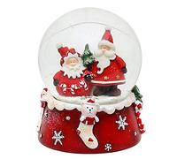 Dekohelden24 501065-WM Bola de Nieve de dúo de Papá Noel, Color Rojo y Blanco, Dimensiones (Alto x Ancho x diámetro) de la Bola: Aprox. 8,5 x 7 cm x 6,5 cm