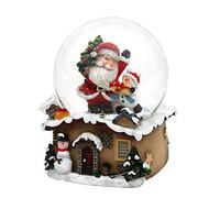 Dekohelden24 501473-SM - Bola de Nieve con Papá Noel, Dimensiones (Largo x Ancho x Alto): 7 x 7 x 9 cm. Diámetro de la Bola: 6,5 cm