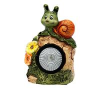 Dekohelden24 Caracol de cerámica Solar con iluminación, decoración de jardín, Dimensiones Aprox. 11 x 8 x 16,5 cm
