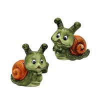 Dekohelden24 Caracol Decorativo de cerámica, Juego de 2 Unidades, decoración de jardín, Dimensiones Aprox. 12,5 x 8 x 12,5 cm, Color Verde