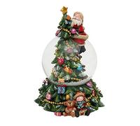Dekohelden24 Encantadora Bola de Nieve en el árbol de Navidad, con Papá Noel y Sonido, 500897, Dimensiones de la Bola: 18,5 x 13,3 cm/diámetro de 10 cm.