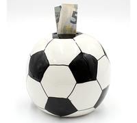 Dekohelden24 Hucha con diseño de balón de fútbol en Blanco y Negro, Aprox. 10 x 10 x 10 cm, 200141-I