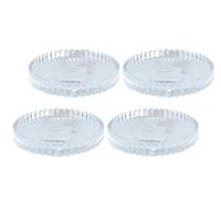 Dekohelden24 Juego de 4 Platos para Velas, portavelas, Posavasos de Cristal, Redondos, Transparentes/Transparentes, tamaño H/Ø Aprox. 1,5 x 10 cm