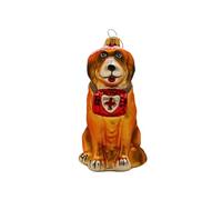 Dekohelden24 Lauschaer Lauscha - Bola de Navidad para árbol de Navidad, Bolas de Cristal, diseño de Perro de San Bernardo, Color marrón, de Lauscha, 6 x 9 x 11 cm.