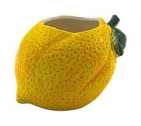 Dekohelden24 - Macetero, recipiente para plantas, bandeja para plantas, plato decorativo, maceta, sobremaceta, maceta de cerámica, limón de cerámica en amarillo, A/An/Al 12 x 15 x 13 cm.