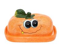 Dekohelden24 Mantequilla de cerámica Naranja/Mandarina en Color, Dimensiones Aprox. 16,5 x 11 x 10 cm, 1 Stück (1er Pack)
