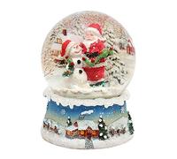 Dekohelden24 Maravillosa Bola de Nieve, Papá Noel con muñeco de Nieve, Medidas de la Bola (Alto/Ancho): Aprox. 8,5 x 7 cm/Ø 6,5 cm, 500892-B