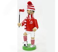 Dekohelden24 Quemador de Incienso, Modelo de fútbol, Color Rojo y Blanco, tamaño Aprox. 20 cm