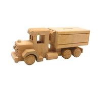 Dekohelden24 sostenible móvil, Hucha para niños, Ahorro, nostálgico de Madera de Haya, 25 x 8 x 9 cm, Camión Nostalgia, Talla única