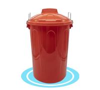 Dekohome Cubo de Basura 100 lts de capacidad con Tapa. Fabricado en Plastico Resistente, Ideal para Almacenaje de Basura para el Hogar, Oficina o Industria - Rojo