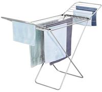 Dekohome Tendedero Plegable metálico con alas y Superficie de 20m, Soporte para Tender Ropa en Interior o Exterior, 182cm de Largo x 56cm de Ancho x 107cm Alto, Gris