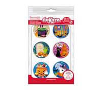 Dekora - 12 Mini Discos Comestibles de Halloween para Cupcakes, Muffins o Galletas - 5,8 cm
