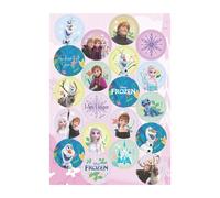 dekora - 20 Mini Discos de Oblea de Frozen Ø 3,4 cm - Decoraciones Comestibles para Cupcakes, Muffins y Galletas