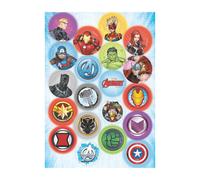 dekora - 20 Mini Discos de Oblea de Los Vengadores Ø 3,4 cm - Decoraciones Comestibles para Cupcakes, Muffins y Galletas