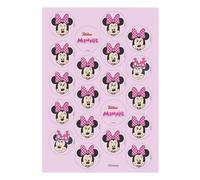 dekora - 20 Mini Discos de Oblea de Minnie Mouse Ø 3,4 cm - Decoraciones Comestibles para Cupcakes, Muffins y Galletas