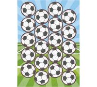 dekora - 40 Mini Discos de Oblea de Balones de Fútbol Ø 3,4 cm - Decoraciones Comestibles para Cupcakes, Muffins y Galletas