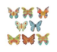 dekora - 8 Mariposas Decorativas 3D Comestible para Tartas - Decoración de Tartas de Cumpleaños Caseras Fácil - Mariposas de Oblea Surtidas