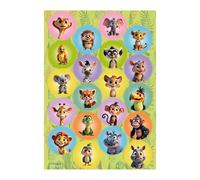 Dekora, Animales de la Selva, Mini Discos de Oblea Comestibles, Decoraciones para Cupcakes, Muffins y Galletas, Adornos para Dulces, Mini Obleas para Fiestas Infantiles, 3,4 CM