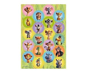 Dekora, Animales de la Selva, Mini Discos de Oblea Comestibles, Decoraciones para Cupcakes, Muffins y Galletas, Adornos para Dulces, Mini Obleas para Fiestas Infantiles, 3,4 CM