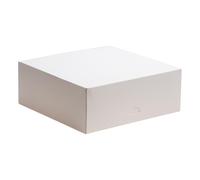 Dekora - Cajas para Tartas 29x29x10 cm - Resistentes, Fáciles de Montar y Reutilizables - Cartón Ecológico de Fibra Vegetal - Lote de 50 - Color Blanco