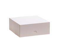 dekora - Cajas para Tartas - Medidas 23x23x10 cm - Resistentes para Repostería - Fáciles de Montar y Reutilizables - Cartón Ecológico de Fibra Vegetal - Lote de 50 Cajas - Color Blanco, 542000