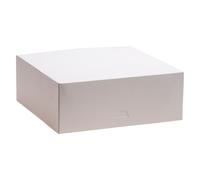 dekora - Cajas para Tartas - Medidas 32x32x10 cm - Cajas Resistentes para Repostería - Fáciles de Montar y Reutilizables - Cartón Ecológico de Fibra Vegetal - Lote de 50 Cajas - Color Blanco