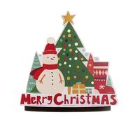 dekora - Cake Topper Merry Christmas - Decoración para Tarta de Navidad Apta para Contacto Alimentario - Topping Pintado con Base Grande para Decorar en Navidad - Medidas 11 x 11 cm