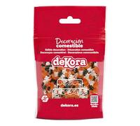 dekora - Confeti de Azúcar Halloween 100 g - Sprinkles de Fantasmas, Calabazas y Murciélagos - Decoración comestible para Tartas, Galletas y Cupcakes - Topping Ideal para Repostería Creativa