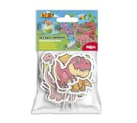 dekora, Cupcake Toppers de Dinosaurios, Decoración Tarta Cumpleaños Infantil, Cake Topper de Papel Perfecto para Decorar Fiestas Temáticas de Dinosaurios, 16 Unidades, 10,5 x 7 CM