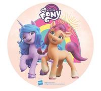 dekora - Decoración Comestible de Tartas de Cumpleaños Infantiles Disco Oblea My Little Pony, 20 cm