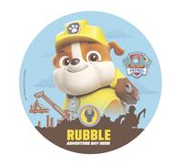 dekora - Decoración para Tartas de Cumpleaños Infantiles - Cake Topper de Rubble de 20 cm - Disco de Oblea Comestible para Tarta Sin Gluten, Sin Azúcares Añadidos, Sin Lactosa - Apto para Vegetarianos