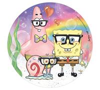 Dekora - Decoracion Tartas de Cumpleaños Infantiles en Disco de Oblea de Bob Esponja - 20 cm