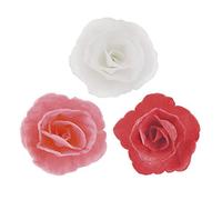 dekora Decoraciones Comestibles para Pasteles Rosas Surtidas, Multicolor, Paquete de 36, Flores comestibles para Tartas