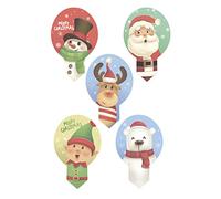 dekora - Dekorapin Navidad | Decoracion Comestible para Tartas Cupcakes o Pasteles de Cumpleaños Infantiles | 20 Obleas Comestibles de Navidad 6,5 x 4 cm