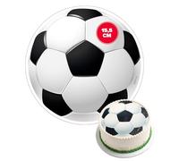 dekora - Disco comestible balón de fútbol 15,5 cm, decoración tarta fútbol para cumpleaños infantil, papel comestible sin azúcar añadido, sin gluten, apto vegetarianos