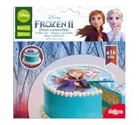 Dekora - Disco Comestible para Decoración de Tartas de Cumpleaños de Disney Frozen 2 - 16 cm