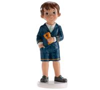 dekora - Figura Decorativa para Primera Comunión Niño con Cáliz - Elaborada en Resina - Adorno para Tartas - 16 Centímetros de Alto - Diseño Original y Detallado - Apto para Contacto Alimentario