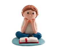 dekora - Figura Decorativa para Primera Comunión Niño con Catecismo - Elaborada en Resina - Adorno para Tartas - 8 Centímetros de Alto - Diseño Original y Detallado - Apto para Contacto Alimentario