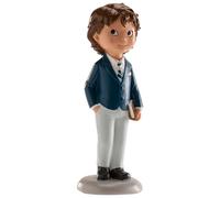 dekora - Figura Decorativa para Primera Comunión Niño - Elaborada en Resina - Adorno para Tartas - 13 Centímetros de Alto - Diseño Original y Detallado - Apto para Contacto Alimentario