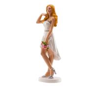 dekora - Figura Novia para Tarta de Boda “Vestido Corto” 16 cm - Muñecos para tarta de boda y Aniversario, Cake Topper Decorativo de Resina, Reutilizable para Pastel Nupcial y Mesa Dulce