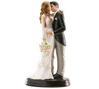 dekora - Figura Novios para tarta de Boda - Adorno de Resina - Muñecos para tarta de boda y Aniversario, 18 Centímetros - Diseño Original y Detallado - Cake topper Apto para Contacto Alimentario