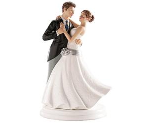 dekora - Figura Novios para Tarta de Boda “Bailando” 20 cm - Muñecos para tarta de boda y Aniversario, Cake Topper Decorativo de Resina, Elegante y Reutilizable para Pastel Nupcial y Mesa Dulce