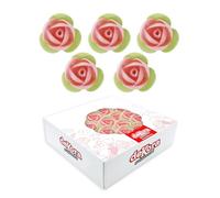 Dekora - Flores Comestibles para Decorar Tartas - Decoración para Tartas y Pasteles - Flores de Oblea Sin Sabor Color Rosa Ø 3,5 cm - Obleas Sin Gluten, Sin Lactosa y Apta para Veganos - 140 Uds